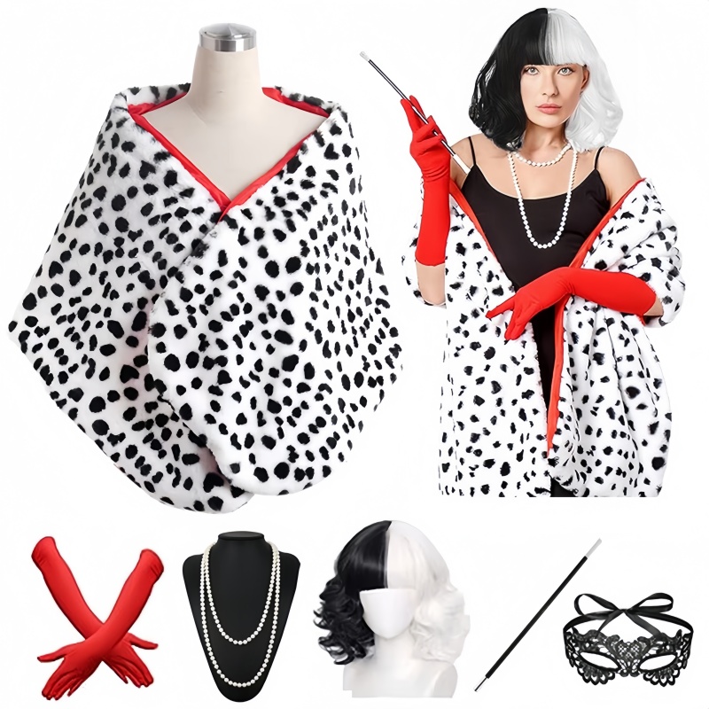Women'S Accessories In The 1950S - Châle court imprimé dalmatien Cruella Deville