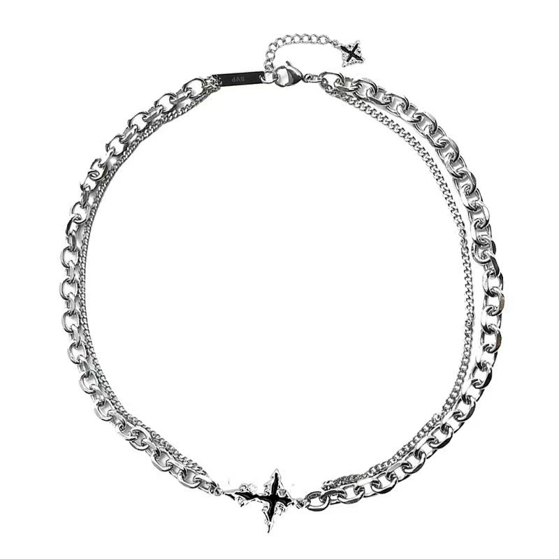 Punk noir croix pendentif chaî - Women'S Emo Accessories avis et prix