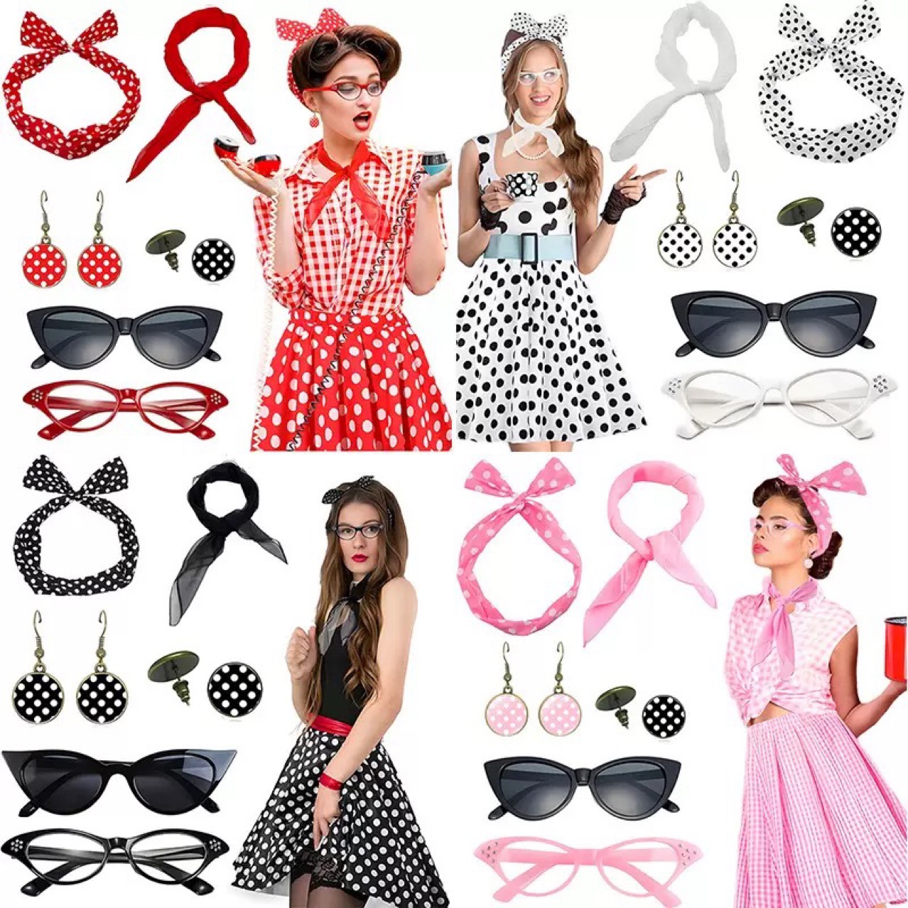 Robe de Cosplay de fête rétro  - Women'S Accessories In The 1950S avis et prix