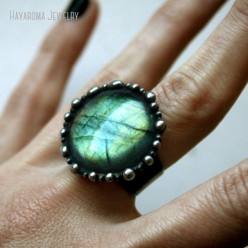 Bague ronde en Labradorite Aqu - Women'S Emo Accessories avis et prix