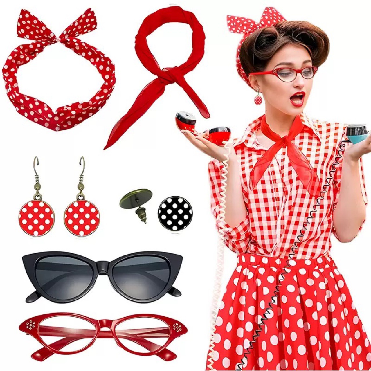 Costume de fête hippie rétro d - Women'S Accessories In The 1950S avis et prix