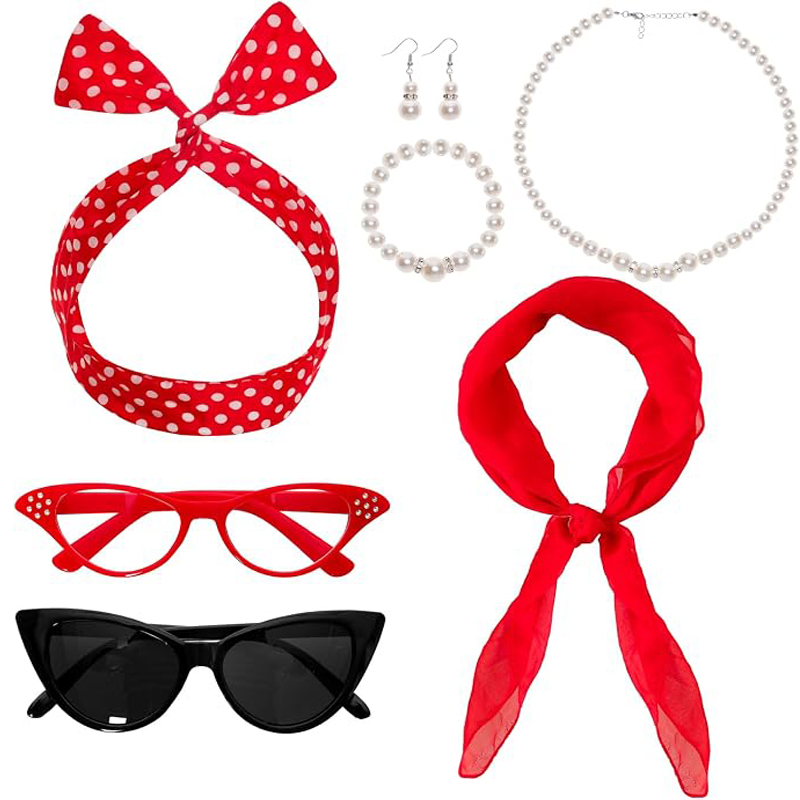 7 pièces, accessoires de costu - Women'S Accessories In The 1950S avis et prix