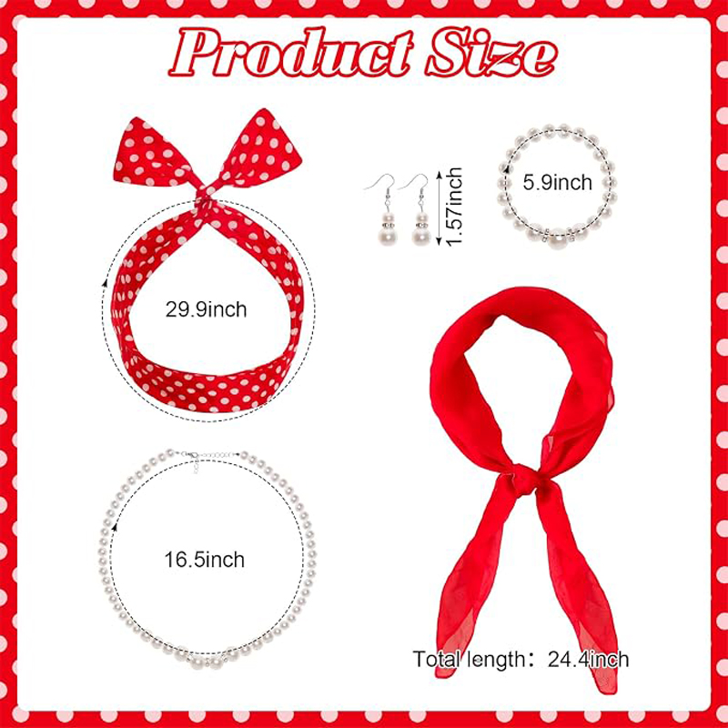 7 pièces, accessoires de costu - Women'S Accessories In The 1950S avis et prix